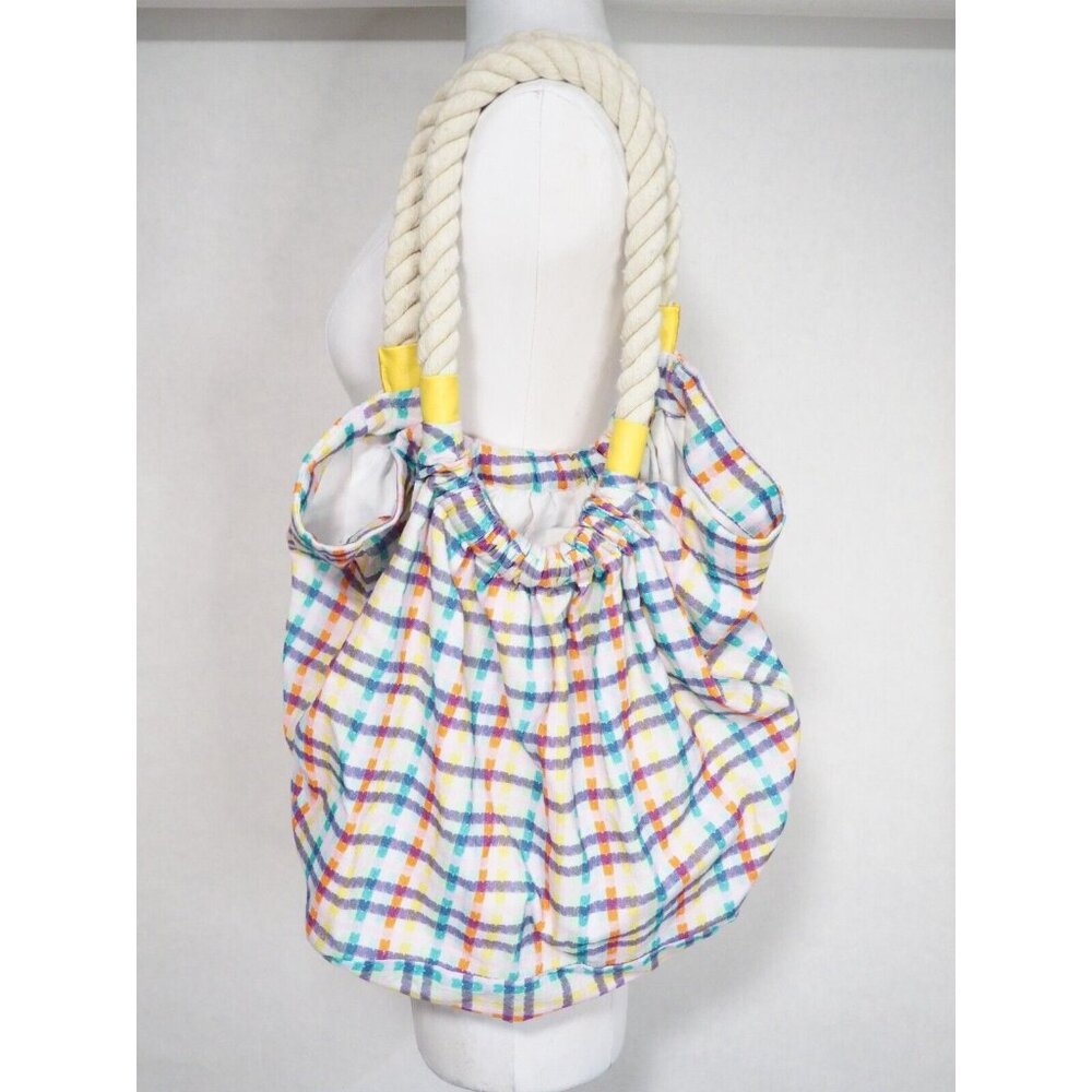 Kerri Rosenthal Anthropologie Plaid Braided Handle Hobo Bag $198 NWT!